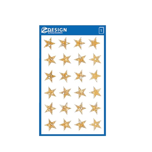 avery-zweckform-z-design-52419-weihnachtsaufkleber-24-goldene-sterne-aus-effektf image 6