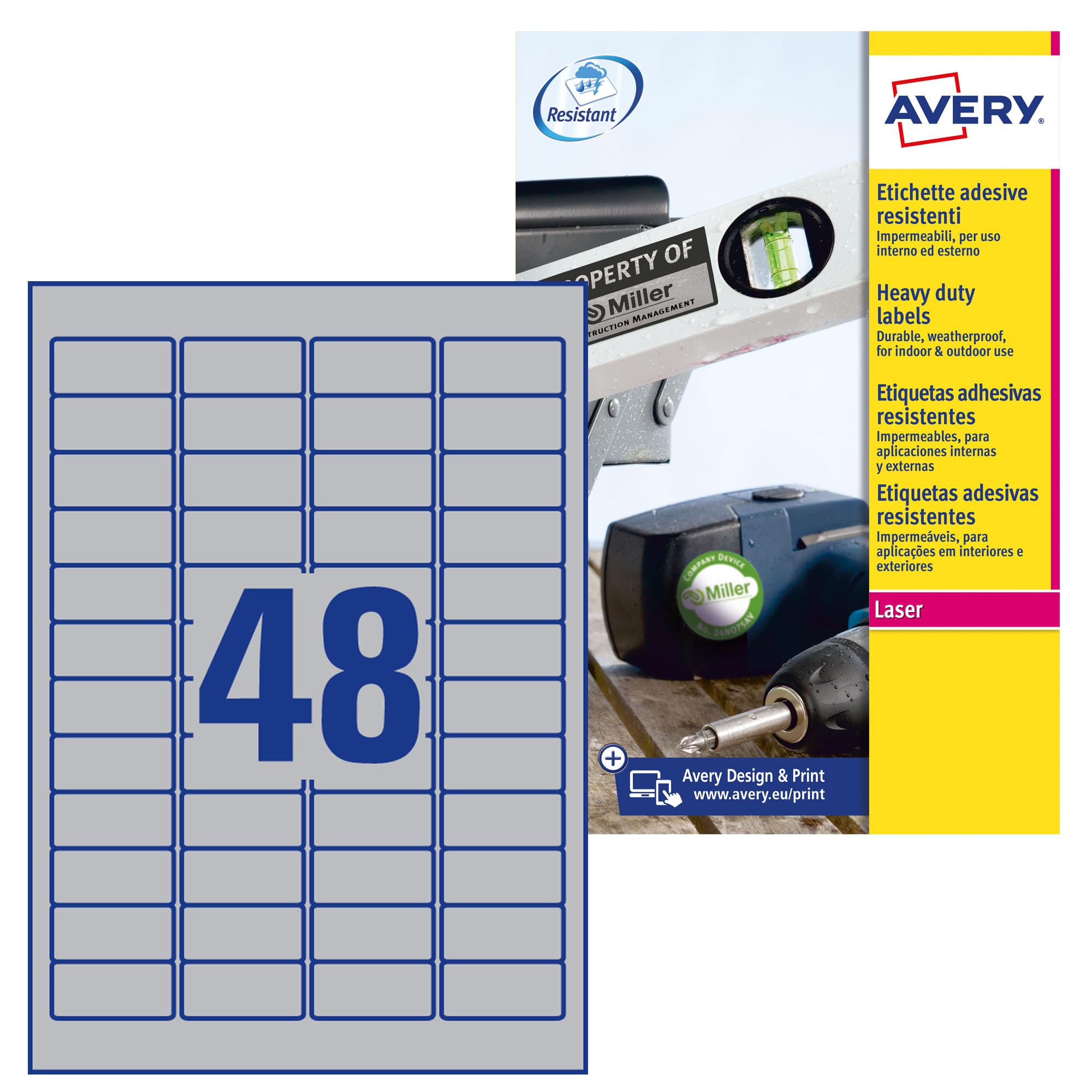 avery-zweckform-l6009-8-typenschild-folienetiketten-45-7x21-2mm-silber image 1