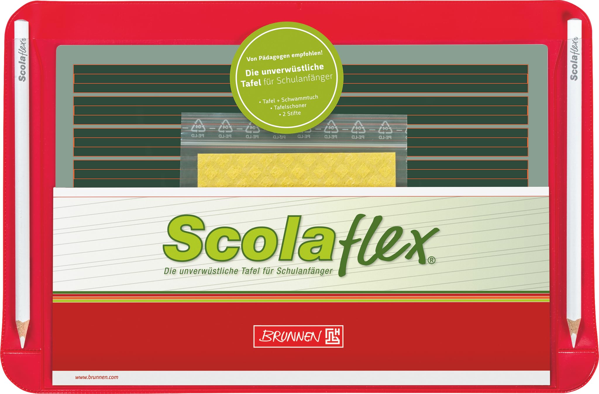 brunnen-schreibtafel-set-l1a-scolaflex-265-x-180-mm-kunststoff image 1