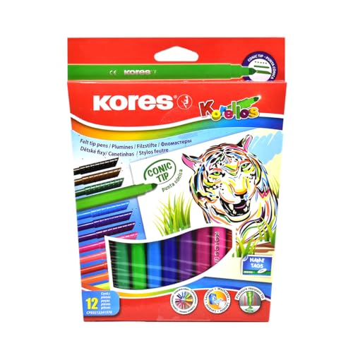 kores-korellos-filzstifte-konische-spitze-waschbar-12-farben-set image 5