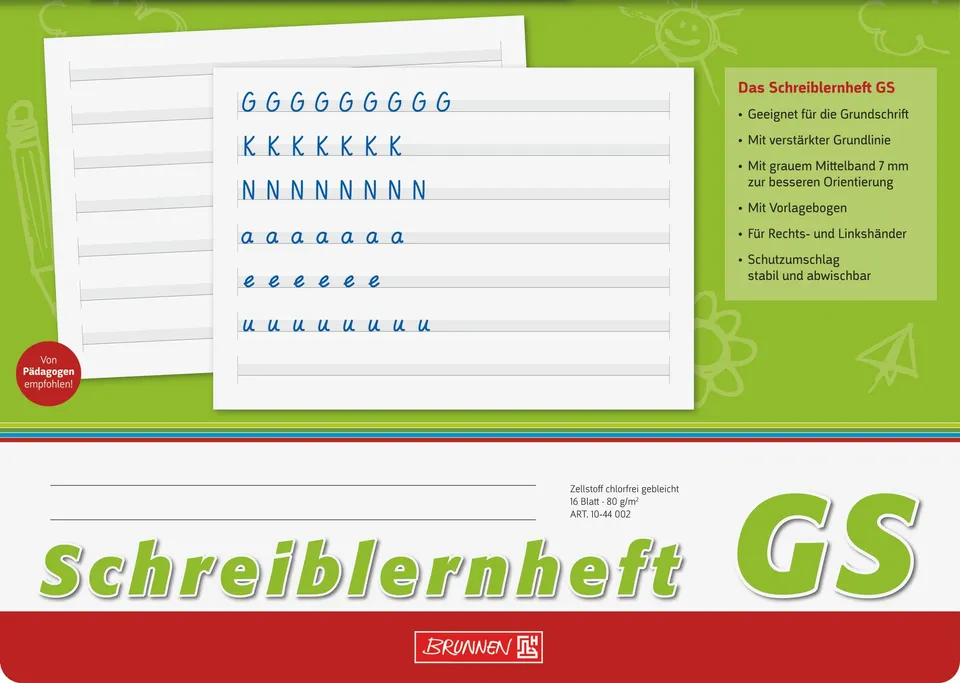 brunnen-1044002-schreiblernheft-gs-a4-quer-16-blatt-grundschrift image 1