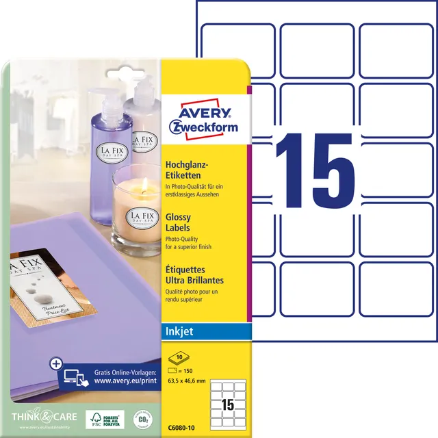 avery-zweckform-c6080-10-hochglanz-etiketten-a4-63-5-x-46-6-mm-wei-150-st-ck image 1