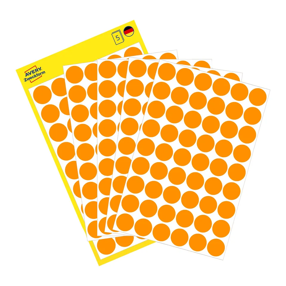 avery-zweckform-3148-markierungspunkte-12-mm-neonorange-270-st-ck image 1