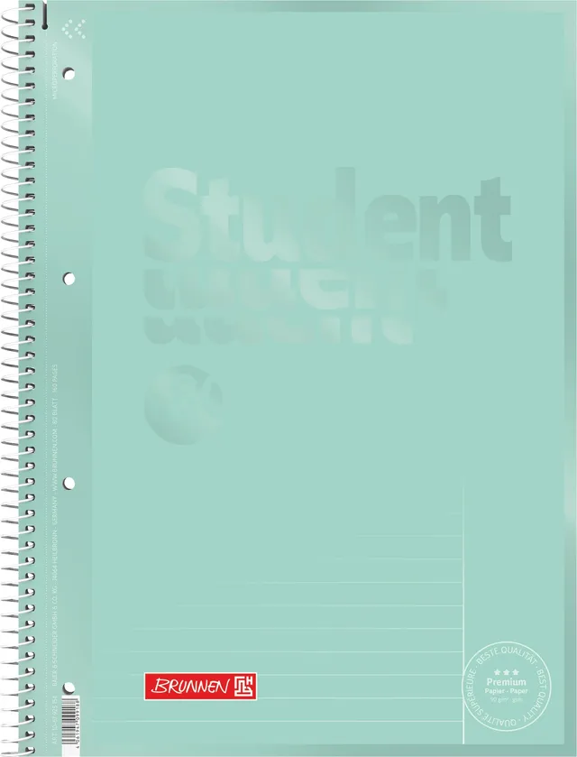 brunnen-collegeblock-premium-student-colour-code-a4-lin-25-80-blatt-mint image 1