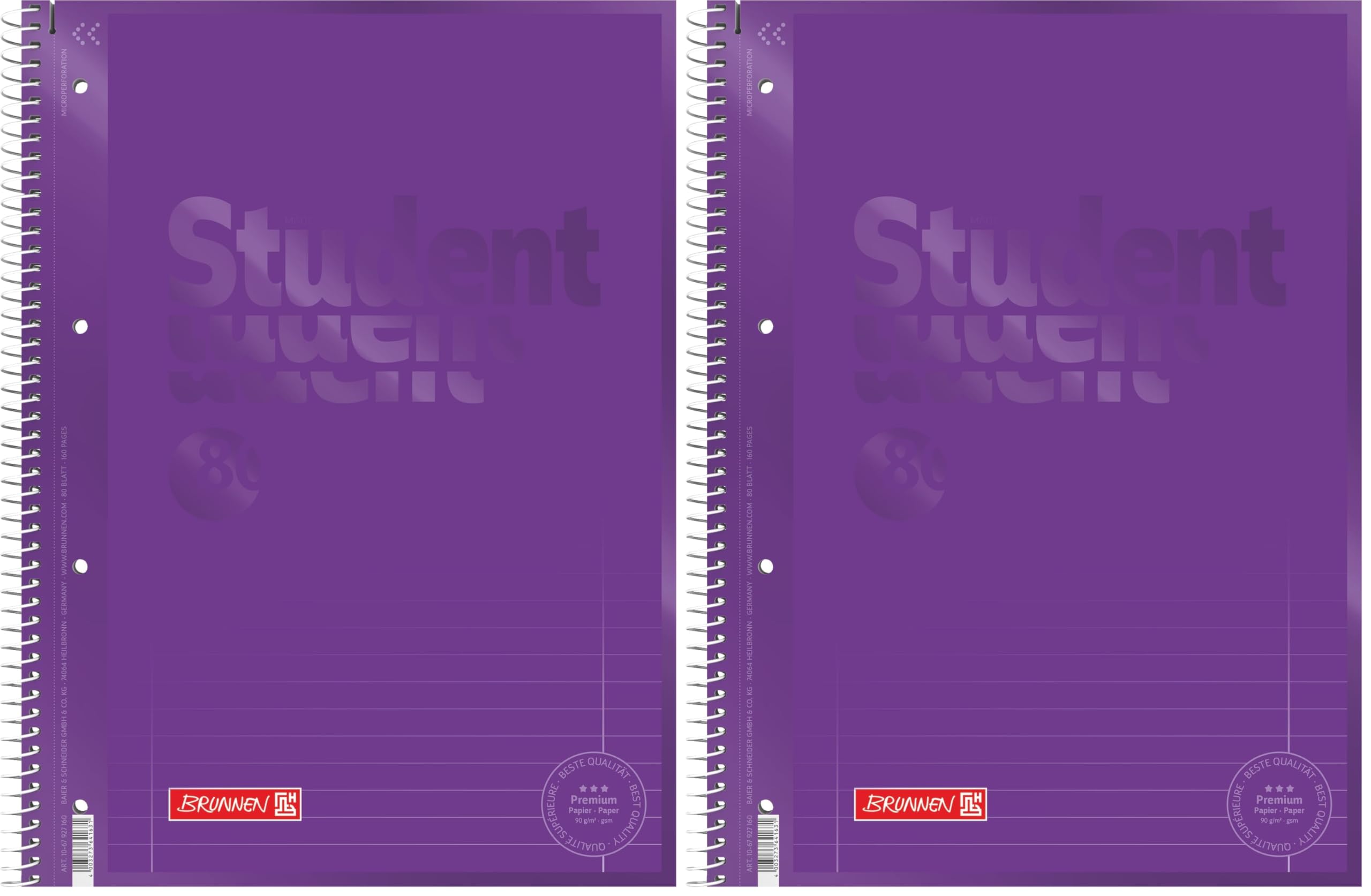 brunnen-collegeblock-premium-student-colour-code-a4-lin-27-liniert-80-blatt-purp image 8