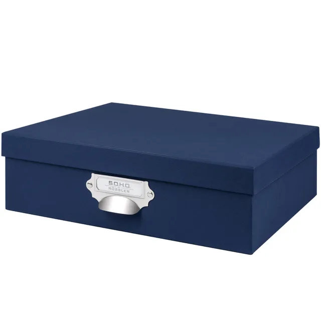r-ssler-s-o-h-o-aufbewahrungsbox-mit-deckel-a4-navy-blau image 1