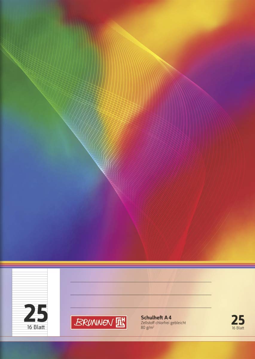 brunnen-schulheft-a4-16-blatt-liniert-lineatur-25-mit-rand-10-st-ck image 2