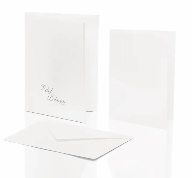 r-ssler-paperado-briefpapier-set-8er-wei-karten-a6-8-umschl-ge-c6-leinenpr-gung image 1