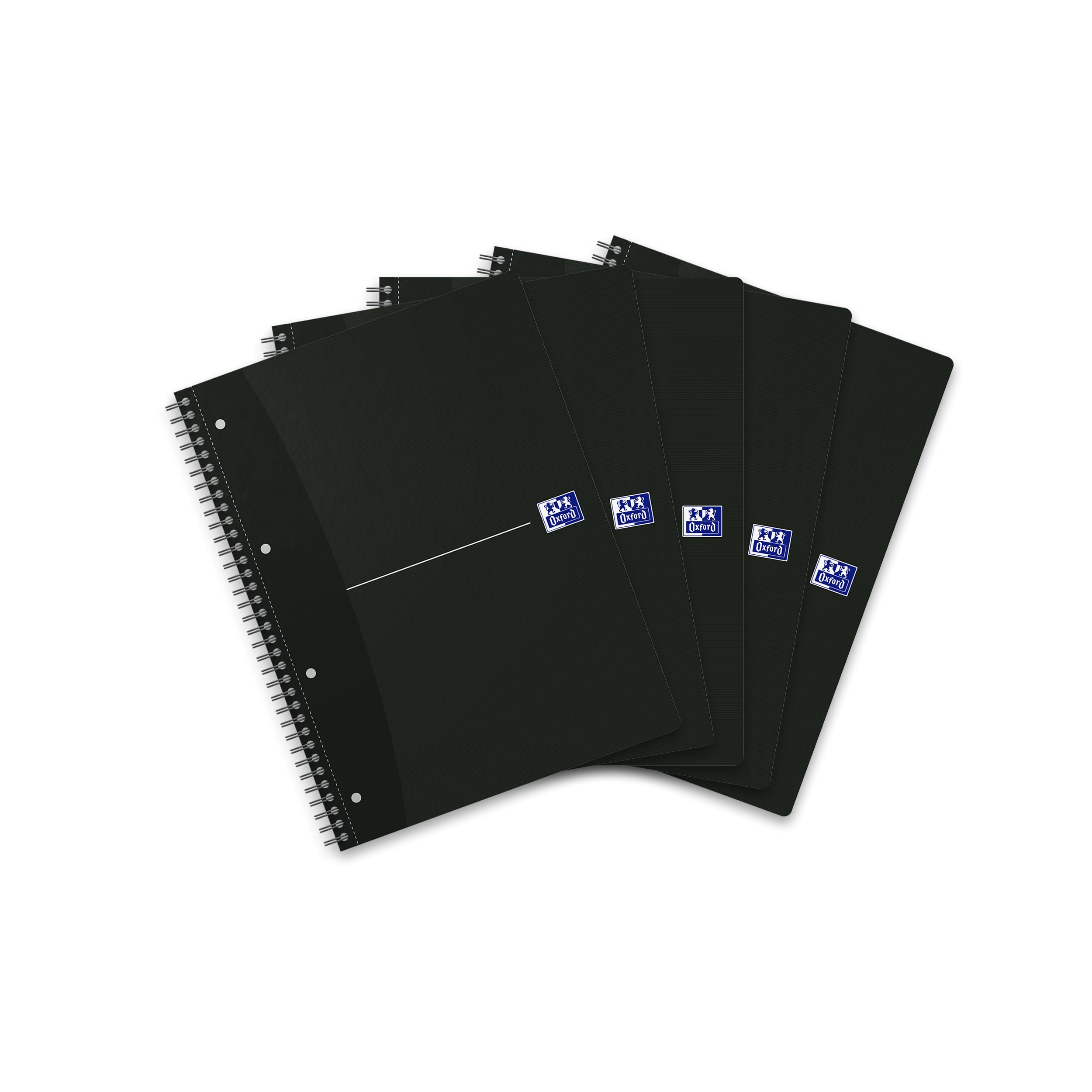 oxford-collegeblock-a4-smart-black-kariert-liniert-140-seiten-5er-pack image 1