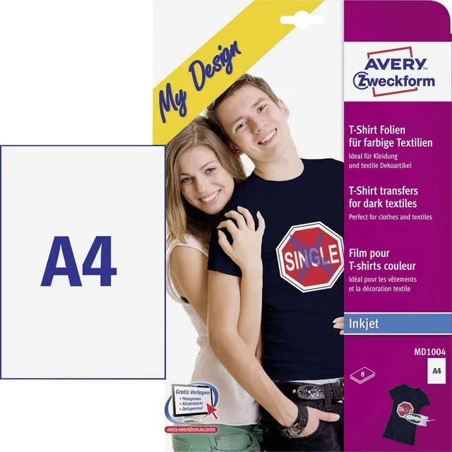 avery-zweckform-textilfolien-f-r-farbige-textilien-a4-8-blatt image 1