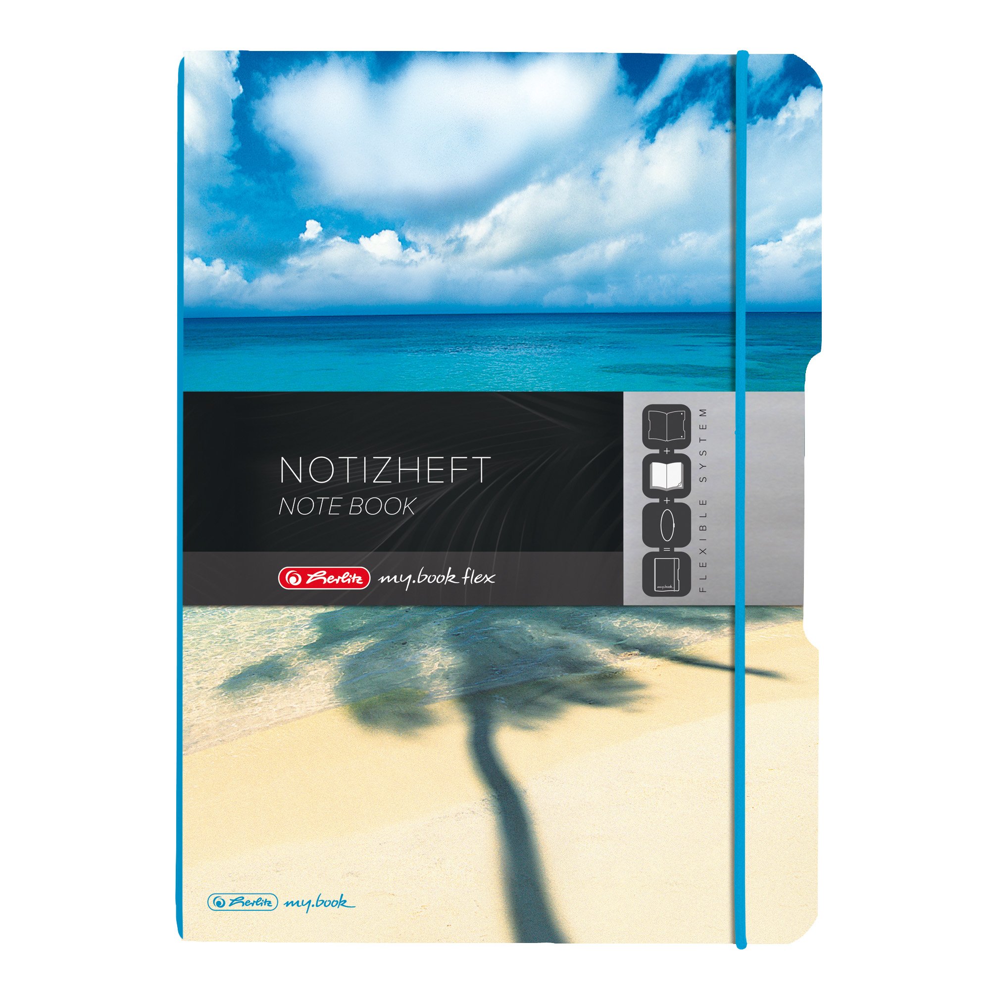 herlitz-my-book-flex-notizheft-a4-palme-2x40-blatt-kariert-und-liniert image 1