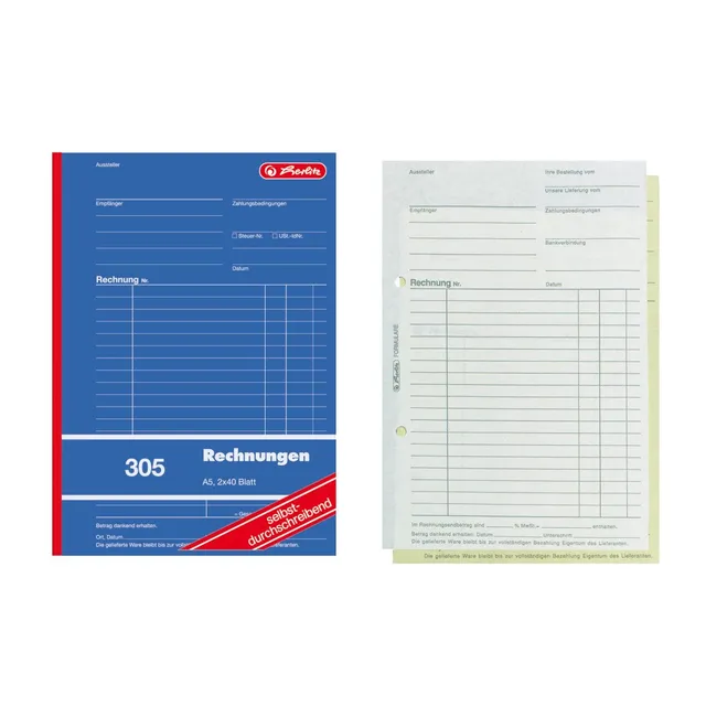 herlitz-888529-rechnungsbuch-a5-2x40-blatt-selbstdurchschreibend-10-st-ck image 1