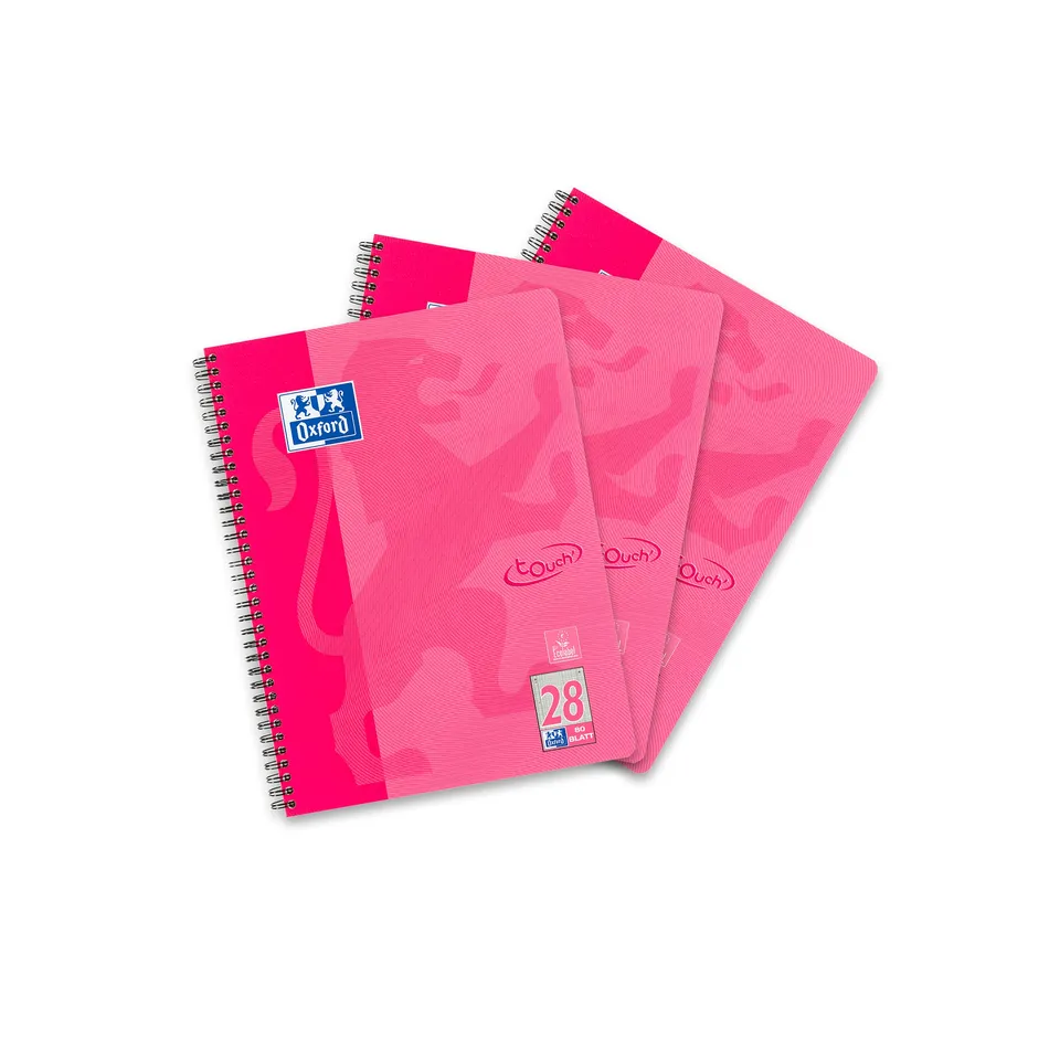 oxford-touch-collegeblock-a4-kariert-doppelrand-pink-80-blatt-3-st-ck image 1