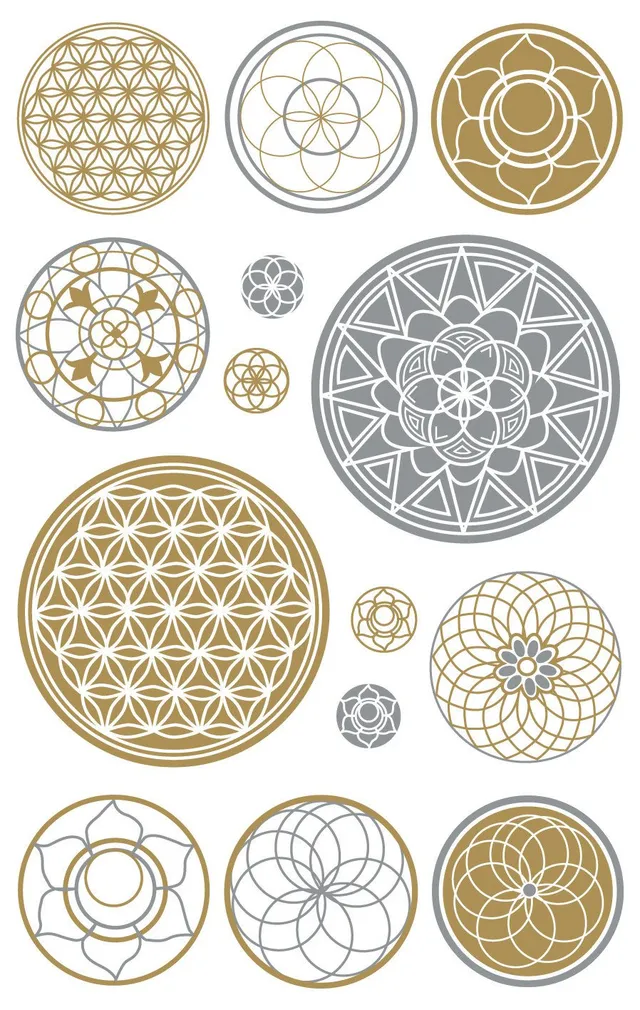 avery-zweckform-z-design-55655-metallic-sticker-lebensblume-14-aufkleber-gold image 1