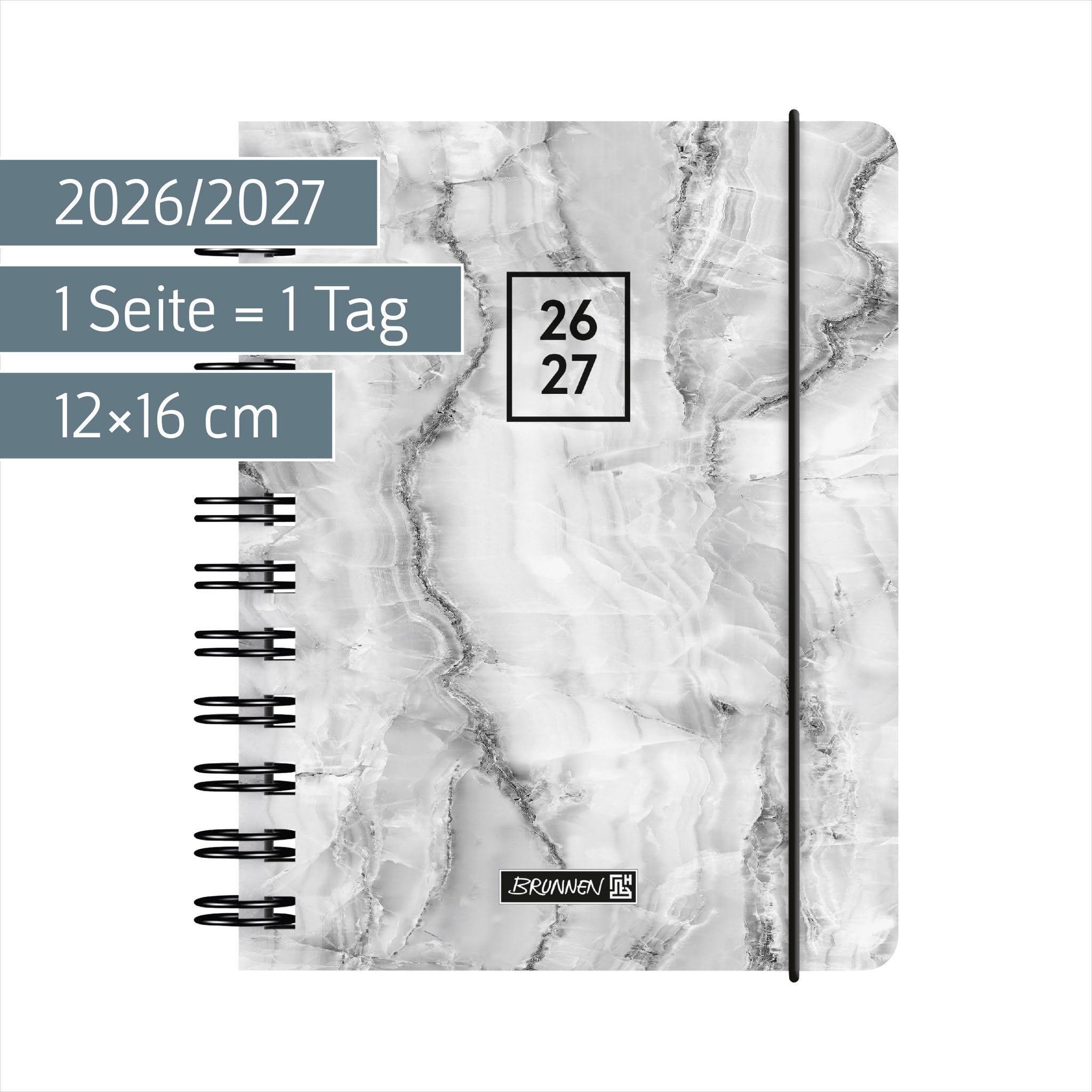 brunnen-sch-lerkalender-2026-2027-grey-marble-a6-kunststoff-1-seite-1-tag image 2