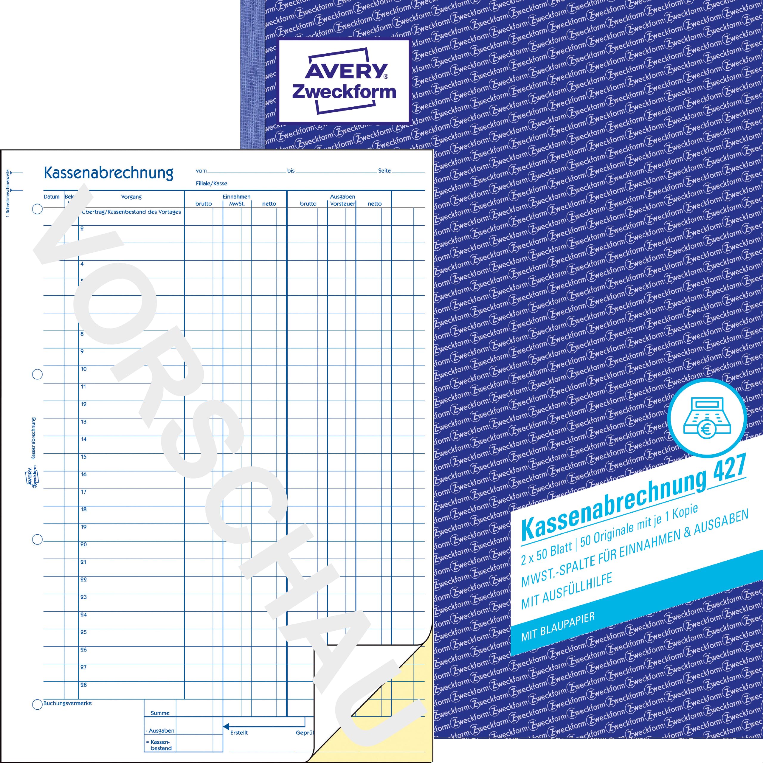 avery-zweckform-427-kassenabrechnung-a4-2x50-blatt-mit-blaupapier image 1