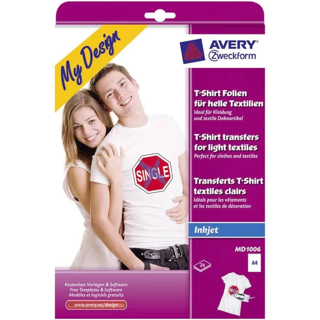avery-zweckform-md1006-textilfolie-hell-a4-24-blatt-inkjet image 1
