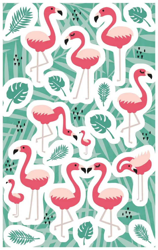 avery-zweckform-57043-z-design-deko-sticker-flamingo-bl-tter-36-st-ck image 1