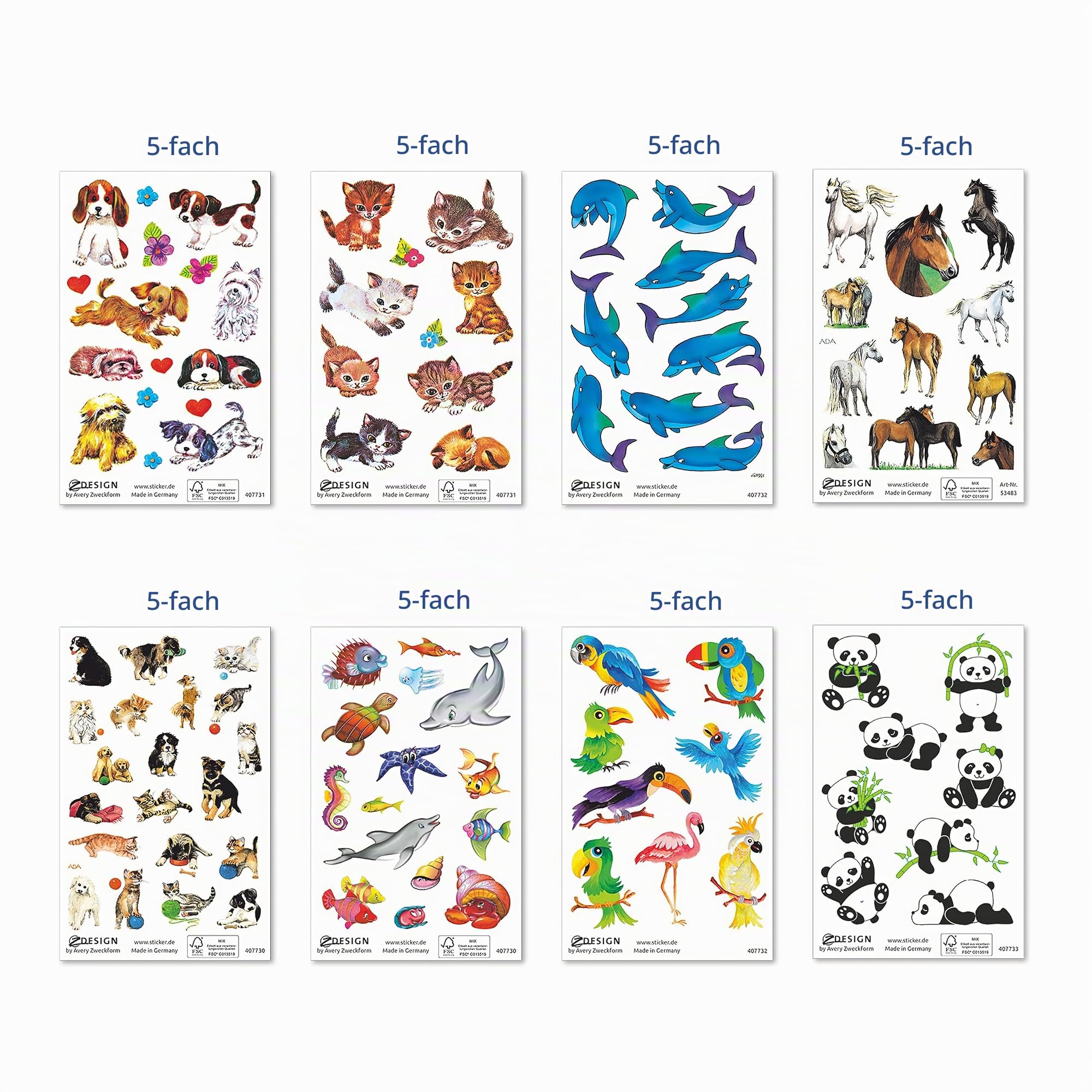 avery-zweckform-z-design-485-kinder-sticker-tiere-mix-480-sticker image 2