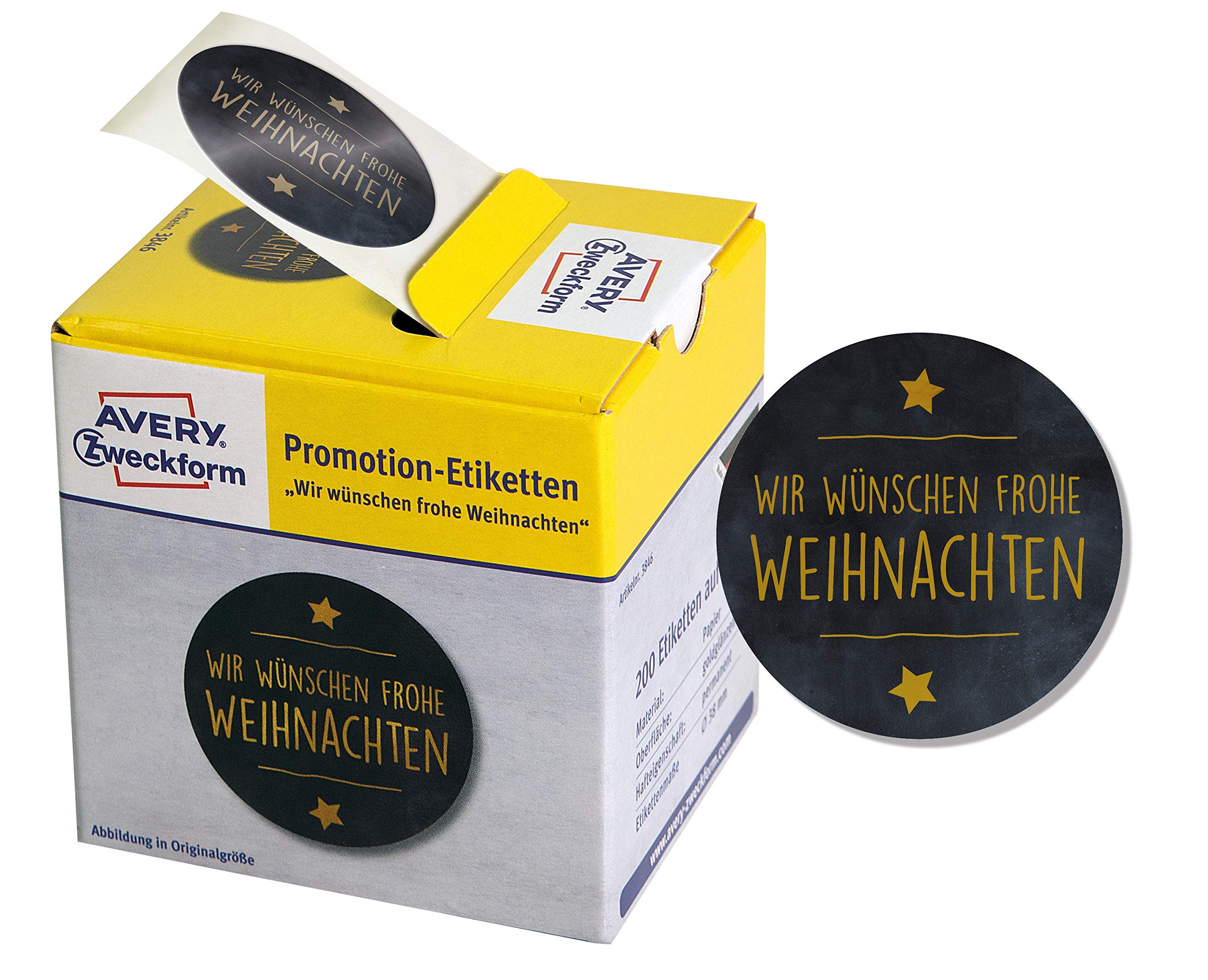avery-zweckform-3846-weihnachtsaufkleber-frohe-weihnachten-200-sticker-38-mm-auf image 2