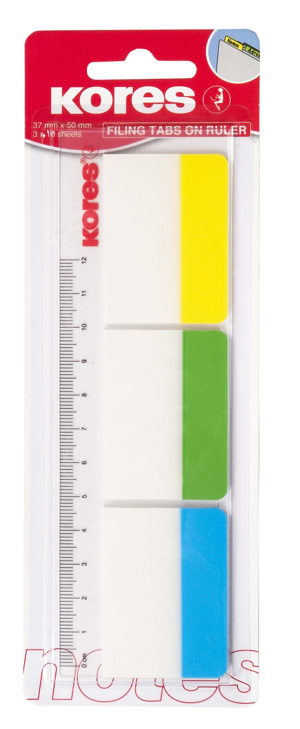kores-pagemarker-auf-lineal-haftmarker-37-x-50-mm-30-blatt-gelb-gr-n-blau image 1