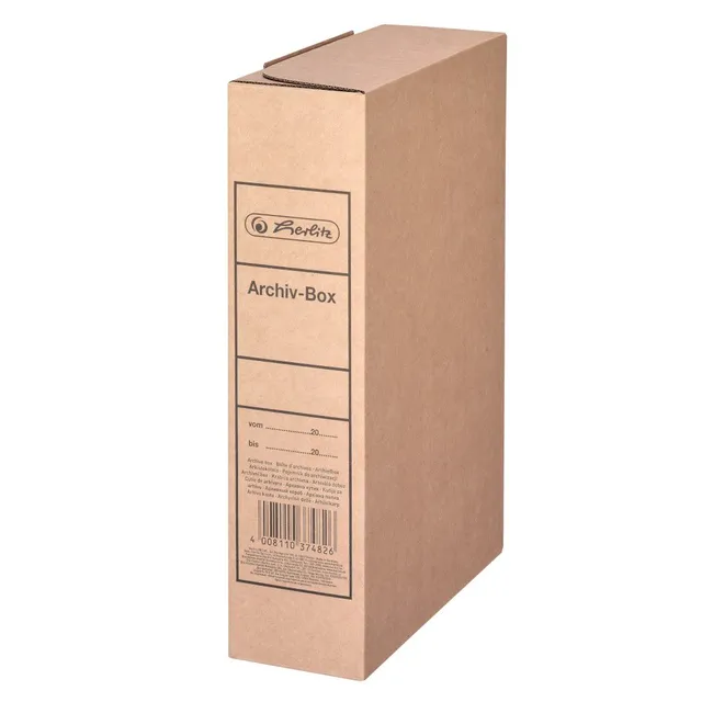 herlitz-archivbox-a4-8-cm-brauner-wellkarton-lose-blatt-ablage image 1