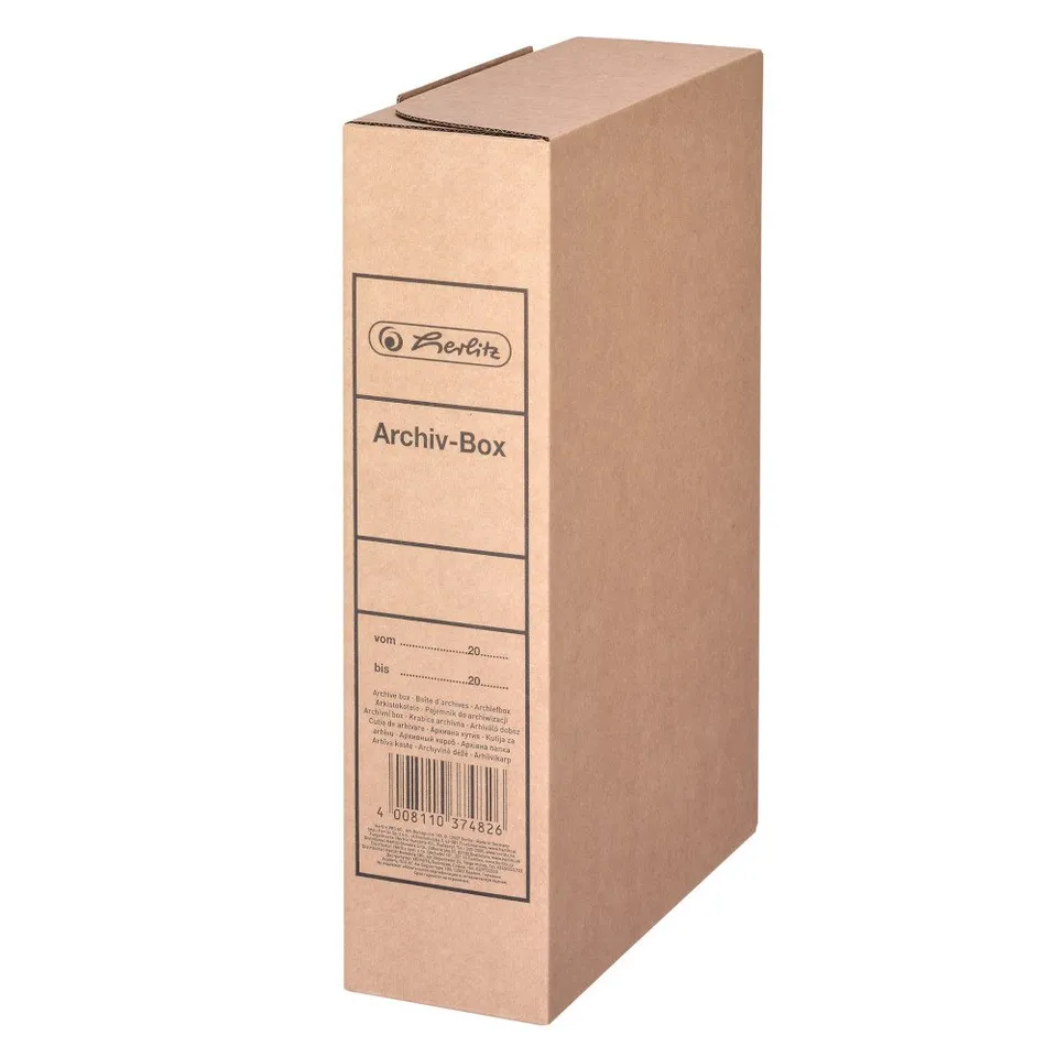 herlitz-archivbox-a4-8-cm-brauner-wellkarton-lose-blatt-ablage image 1