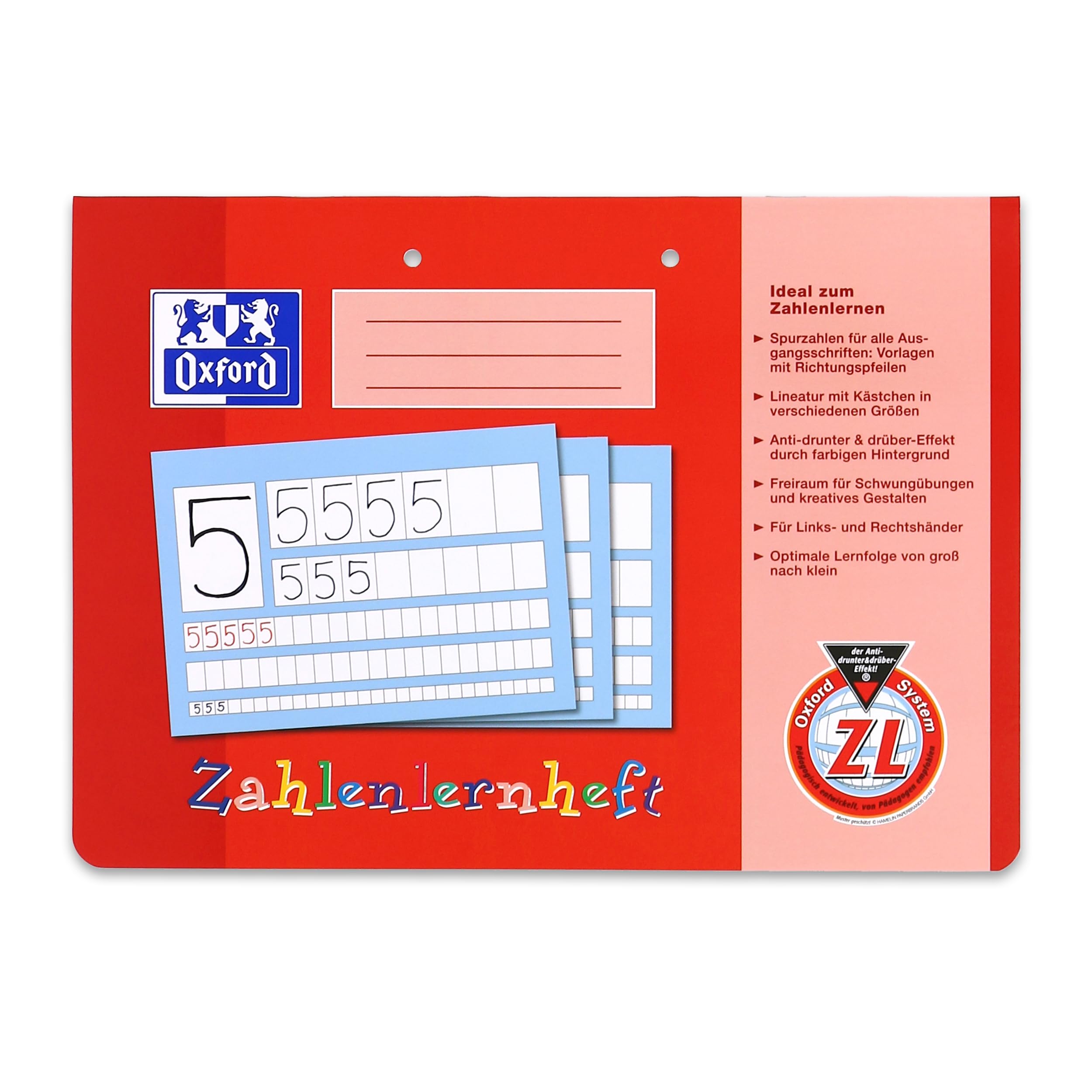 oxford-zahlenlernheft-a4-quer-lineatur-zl-1-klasse-rot-10-st-ck image 2