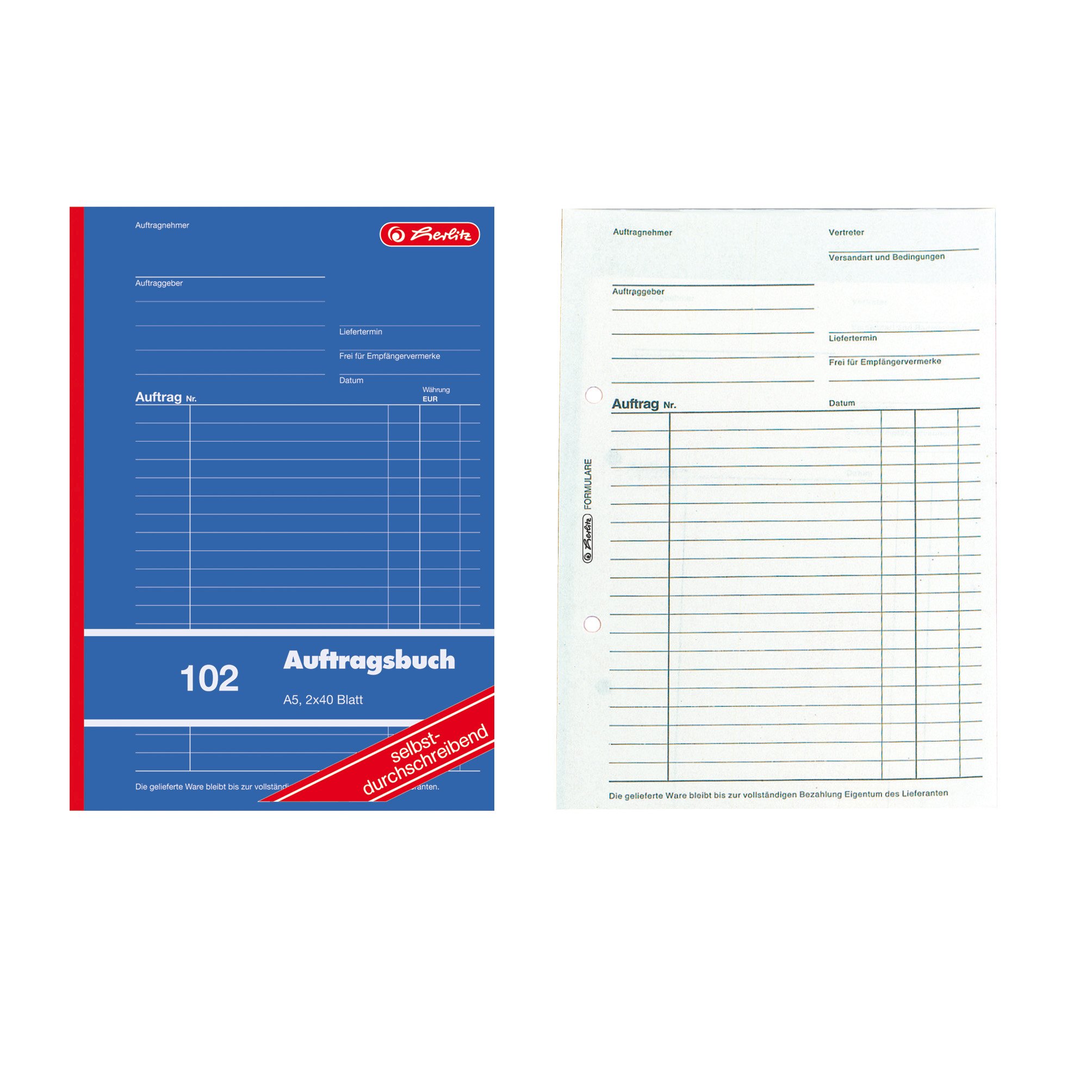 herlitz-102-auftragsbuch-a5-selbstdurchschreibend-2x40-blatt image 2