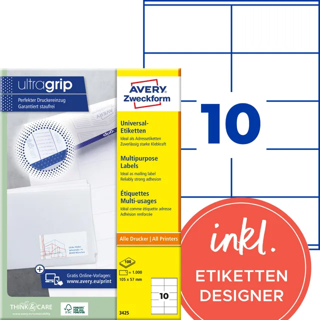 avery-zweckform-3425-adress-etiketten-105x57-mm-1-000-st-ck image 1