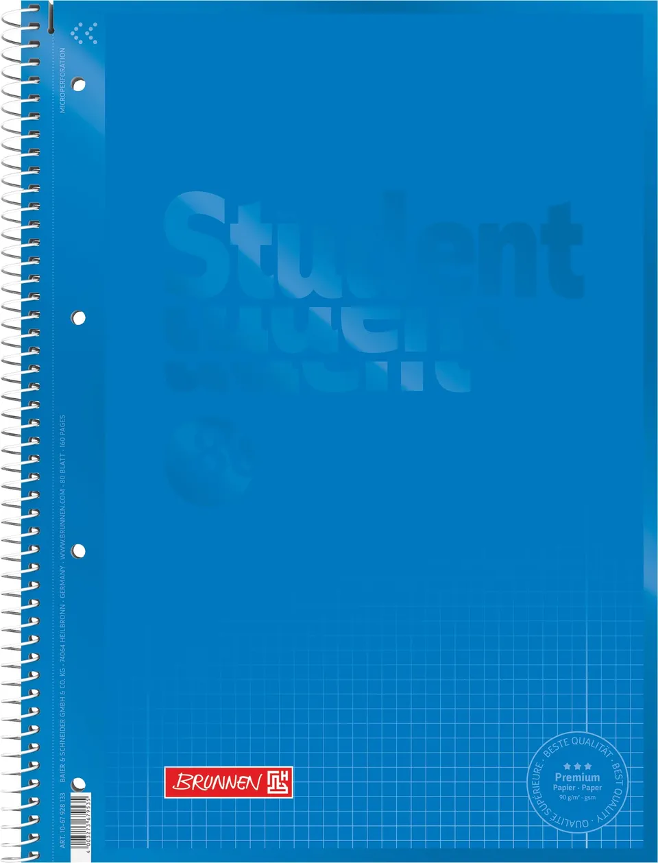 brunnen-collegeblock-premium-student-colour-code-a4-lineatur-28-80-blatt-azur image 1