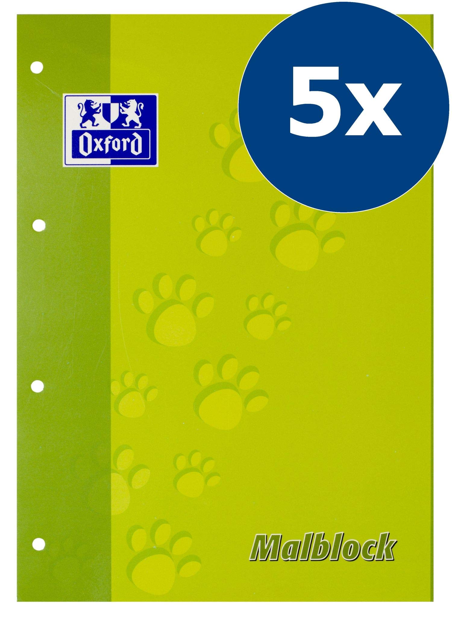 oxford-schule-malblock-a4-blanko-100-blatt-hellgr-n-5er-pack image 2