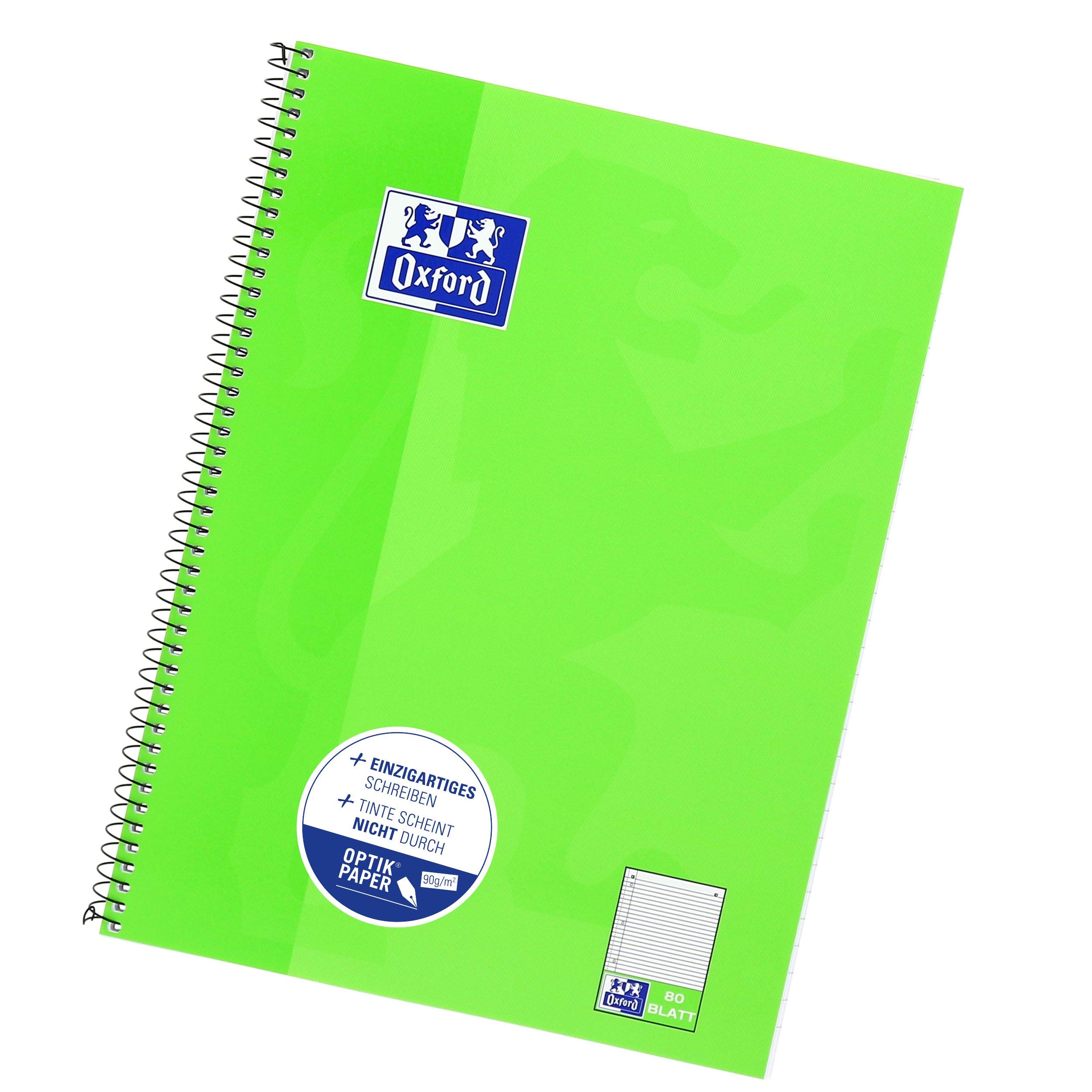 oxford-collegeblock-a4-liniert-mit-rand-links-80-blatt-hellgr-n-10er-pack image 2