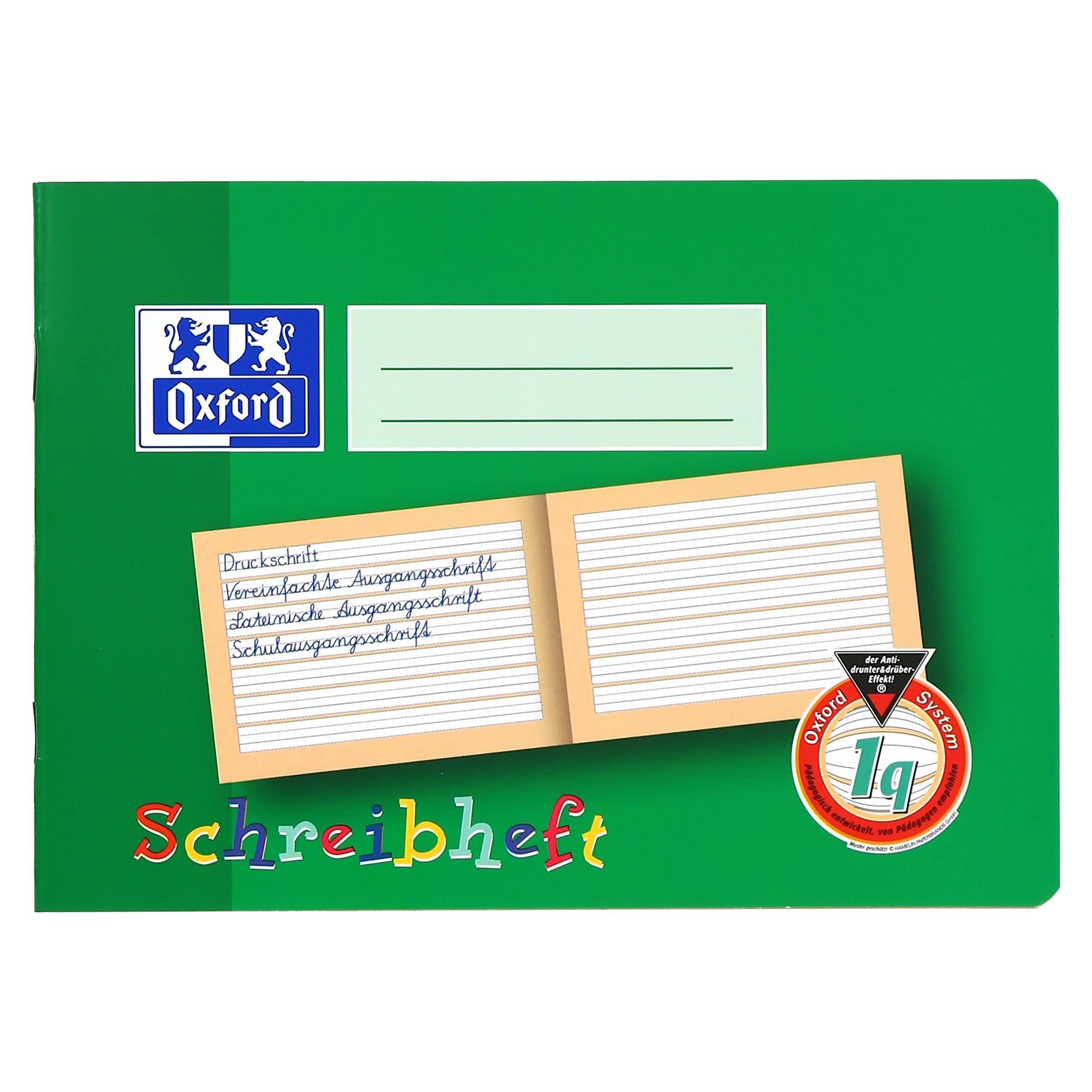 oxford-school-anf-ngerheft-set-a5-quer-lineatur-1q-10x-liniert-16-blatt image 1