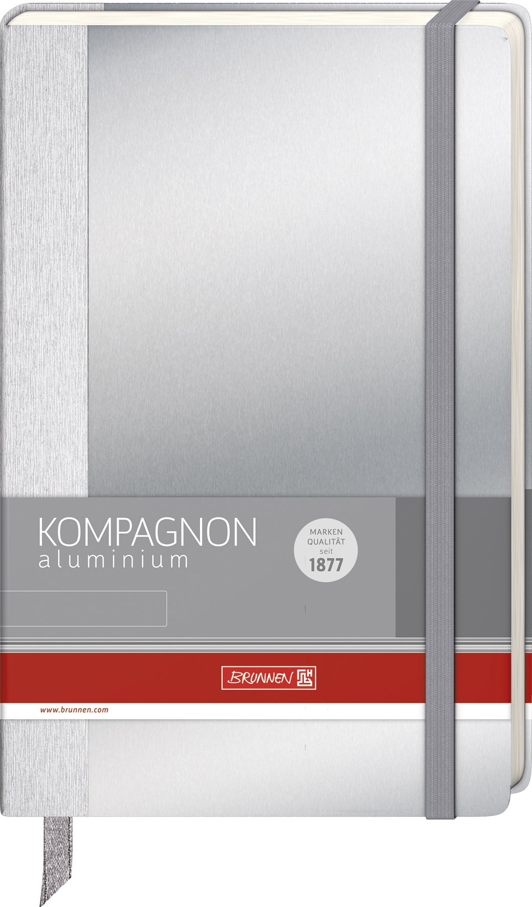 brunnen-notizbuch-kompagnon-alu-12-5-x-19-5-cm-unliniert-96-seiten-silber image 2