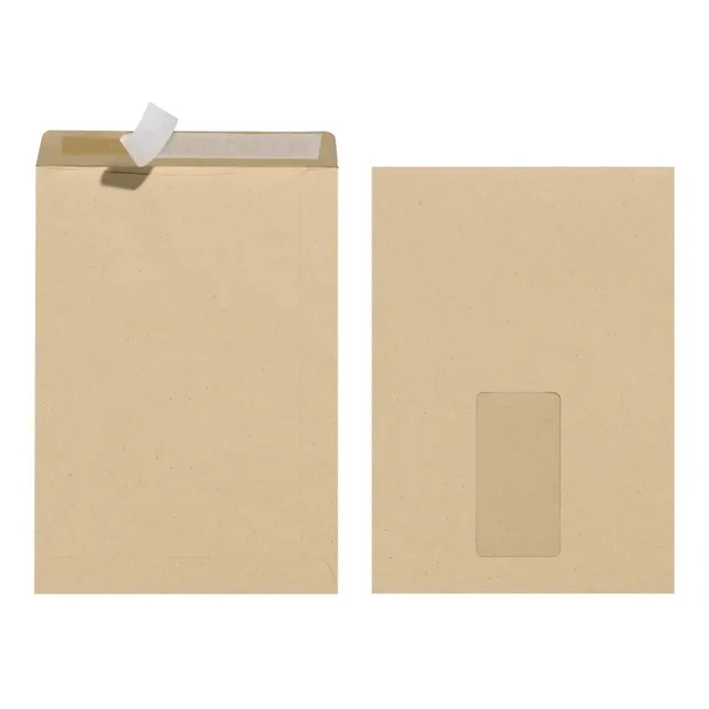 herlitz-greenline-versandtasche-c5-mit-fenster-braun-10er-pack image 1