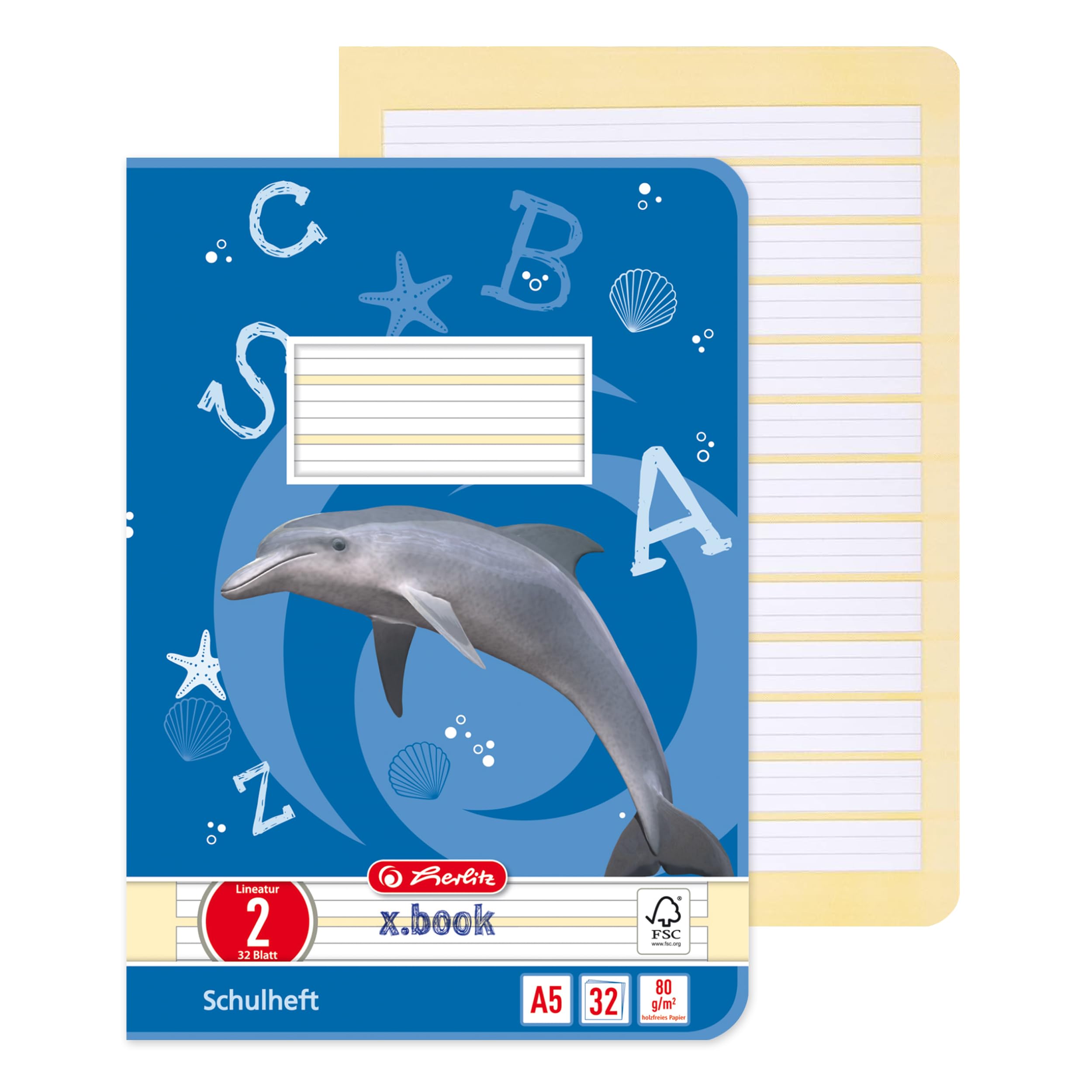 herlitz-x-book-schulheft-a5-lineatur-2-2-schuljahr-32-blatt-5-st-ck image 3