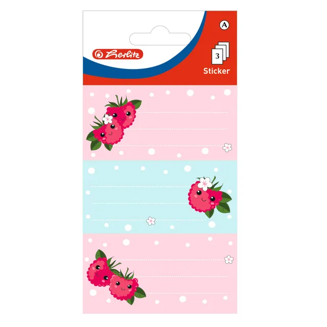 herlitz-50034291-buchetiketten-selbstklebend-himbeere-kawaii-9-st-ck image 1
