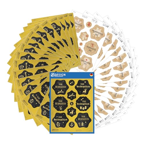 avery-zweckform-z-design-51050-aufkleber-weihnachten-204-st-ck-schwarz-gold-kraf image 7