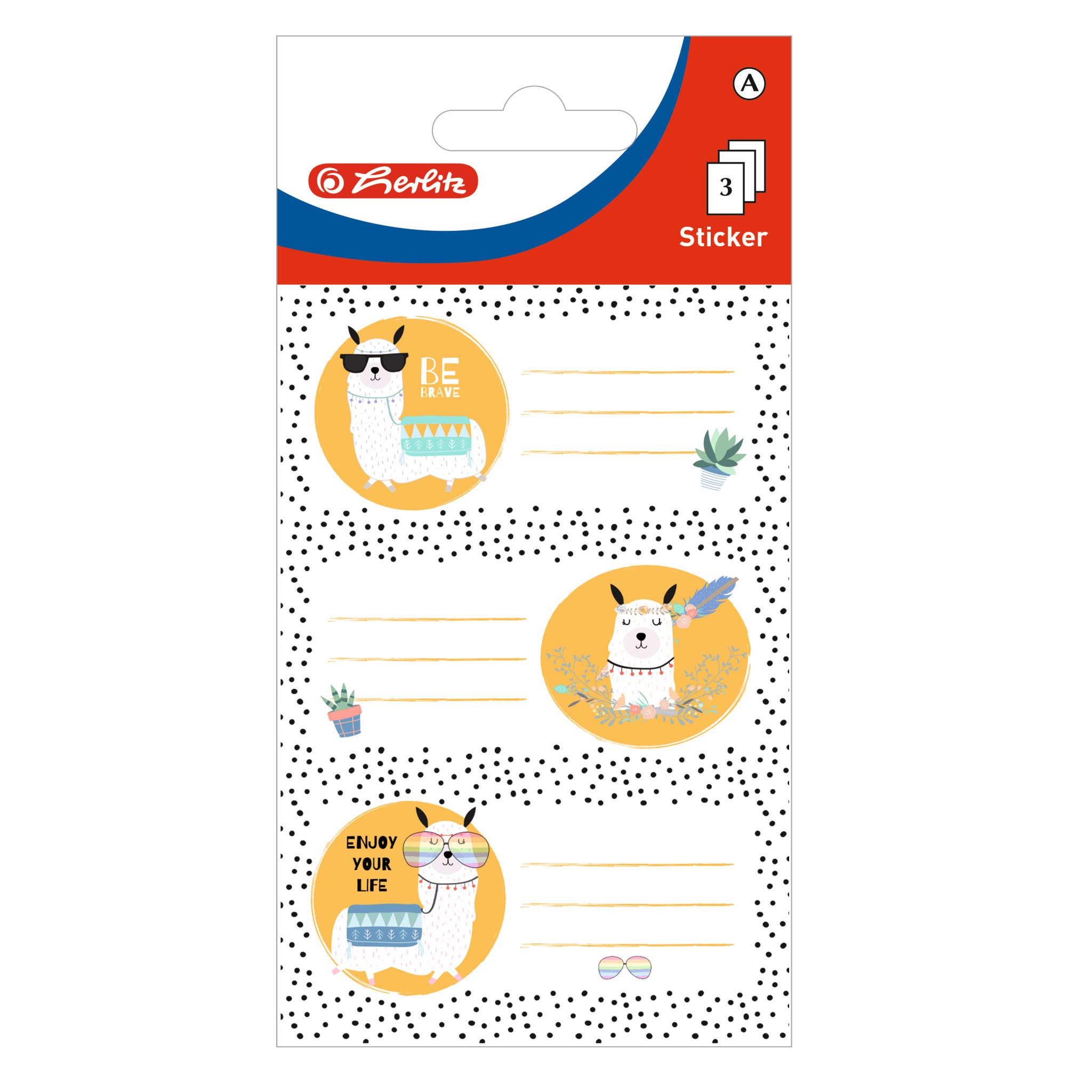 herlitz-50034284-buchetiketten-selbstklebend-lama-9-st-ck image 1