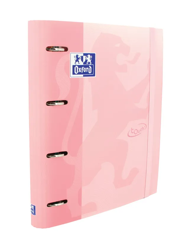 oxford-touch-ringordner-a4-4-ringe-hardcover-mit-gummiverschluss-rosa-flamingo image 1