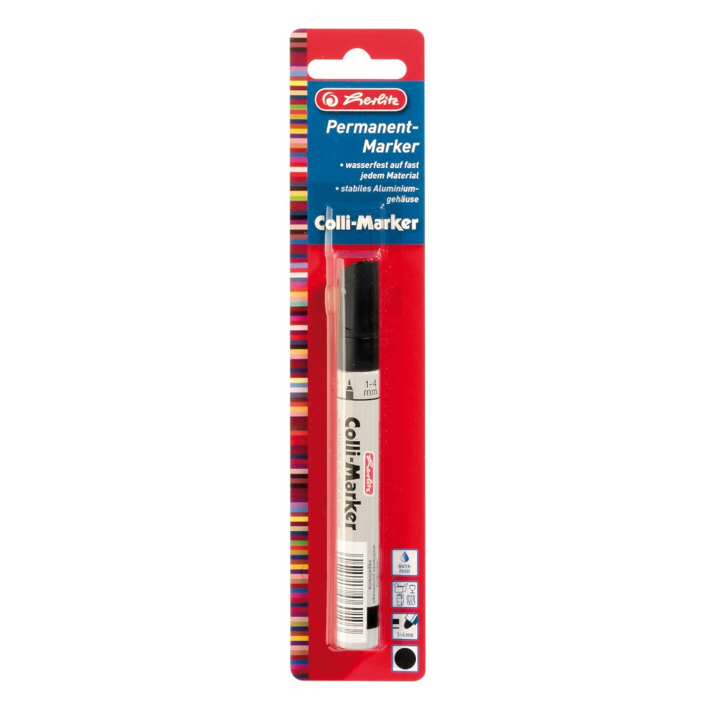 herlitz-permanentmarker-schwarz-keilspitze-1-4-mm-im-aluminiumgeh-use image 1