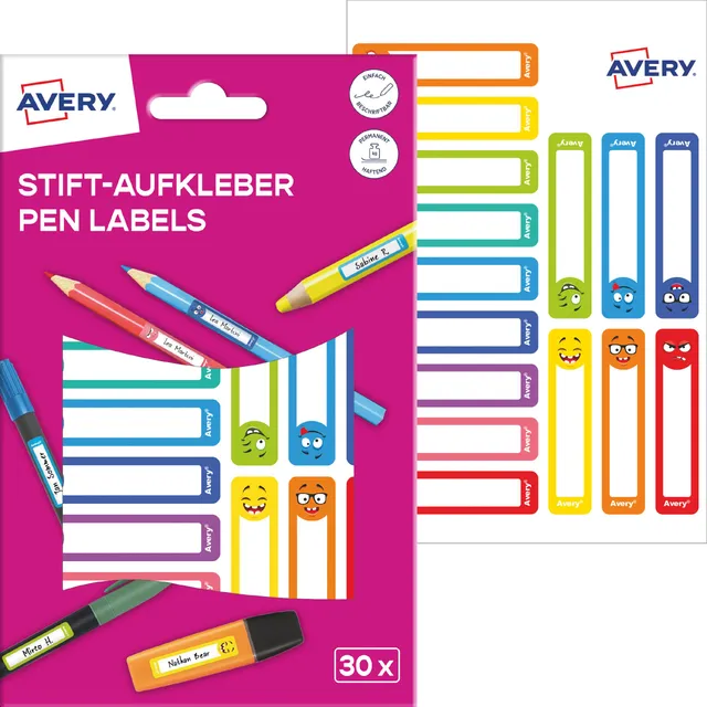 avery-zweckform-resmi30s-namensaufkleber-stifte-30-st-ck-50x10mm-bunt image 1