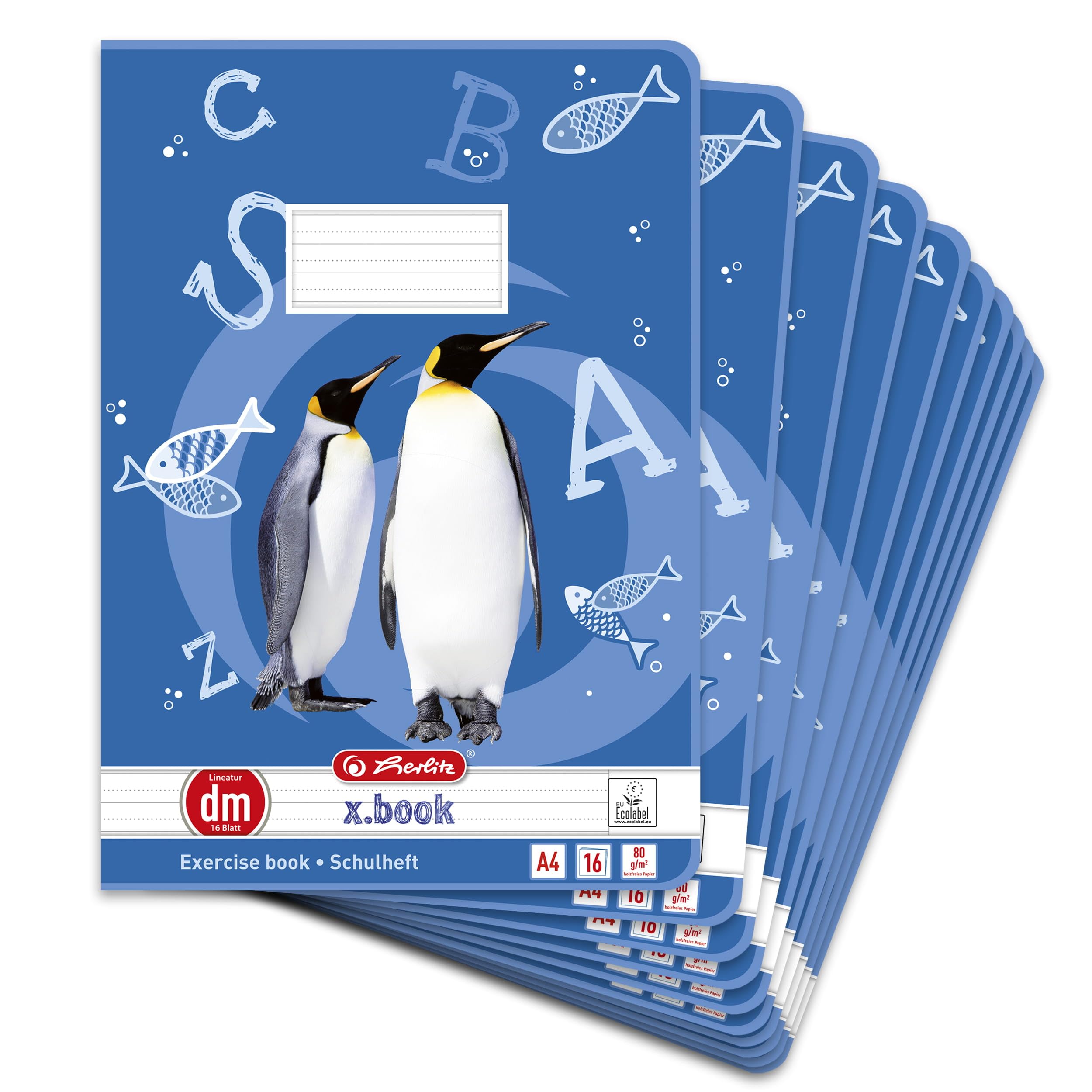herlitz-schulheft-x-book-a4-lineatur-dm-16-blatt-10-st-ck image 1