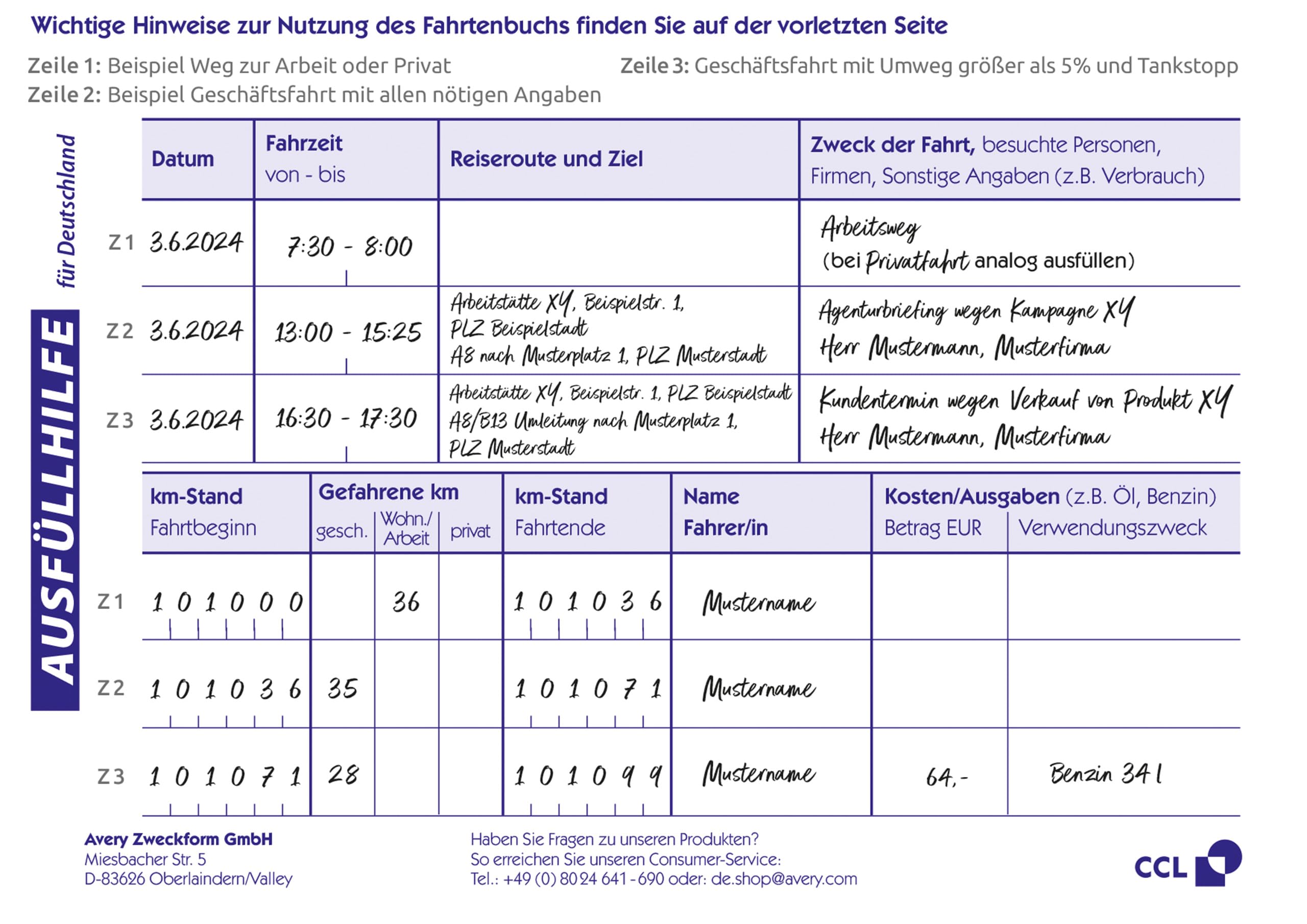 avery-zweckform-222-3p-fahrtenbuch-pkw-softcover-a6-quer-3er-set-385-fahrten image 6