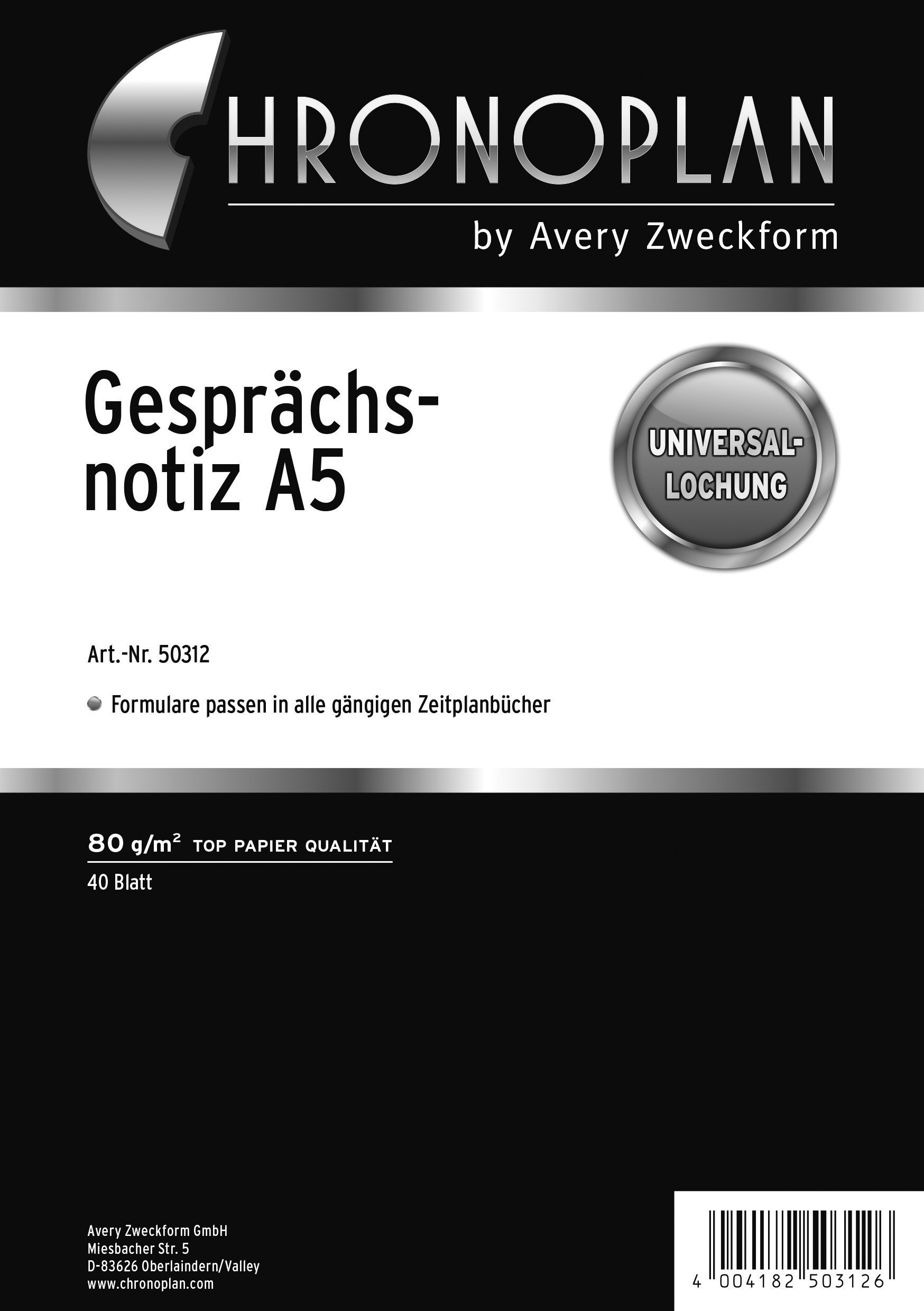 avery-zweckform-chronoplan-50312-gespr-chsnotizen-a5-40-blatt image 1