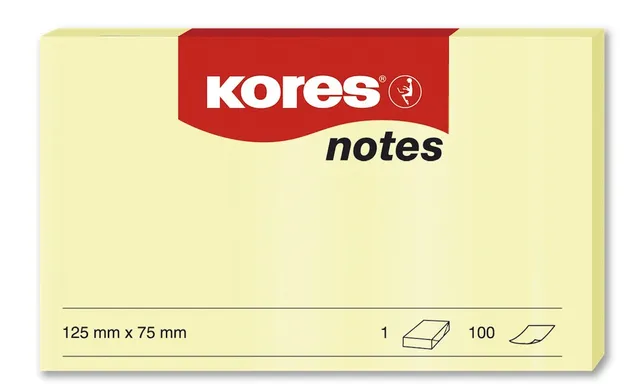 kores-haftnotizen-gelb-125-x-75-mm-12-bl-cke-100-blatt image 1