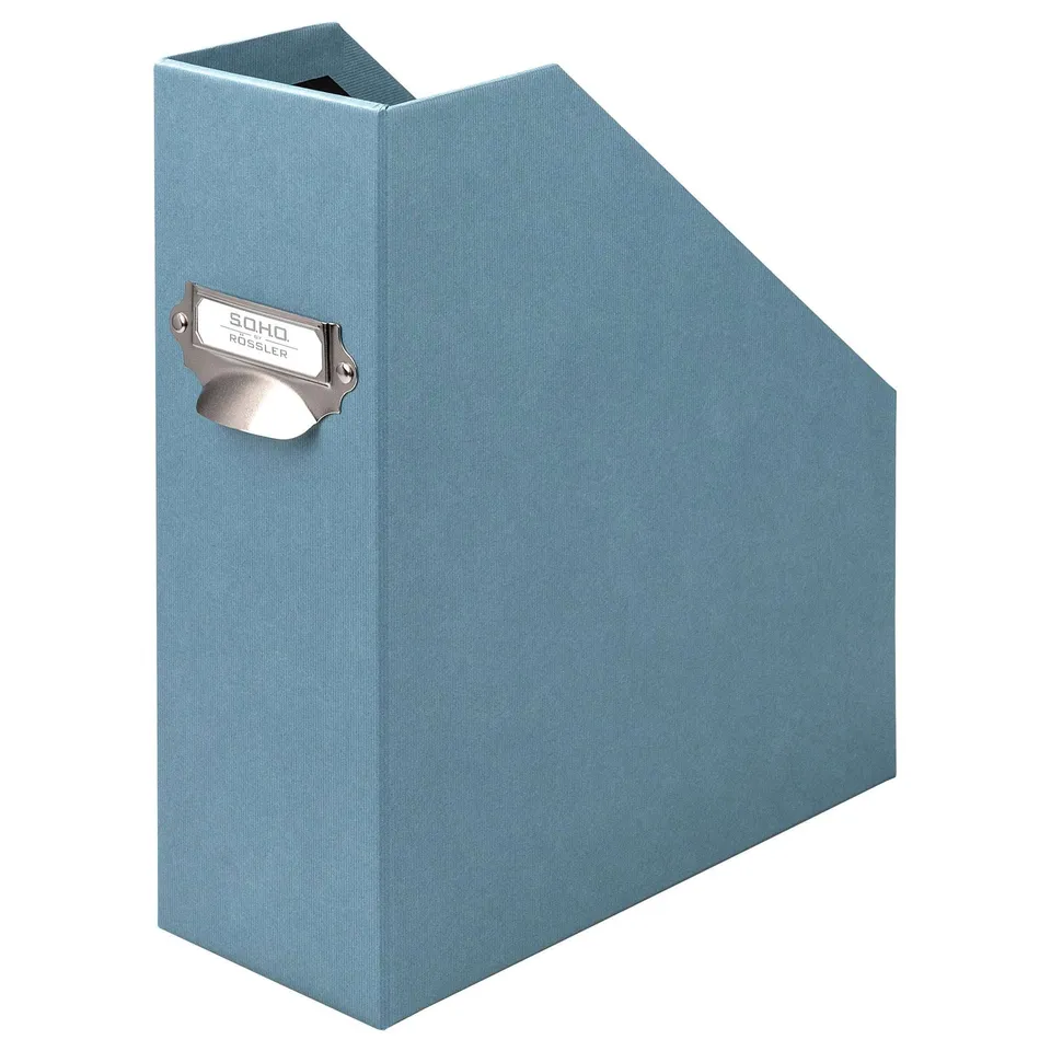 r-ssler-s-o-h-o-stehsammler-a4-zeitschriftensammler-mit-griff-denim-blau image 1