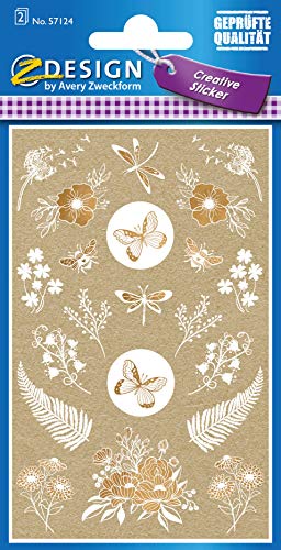 avery-zweckform-z-design-kraftpapier-sticker-blumen-42-st-ck-57124 image 6
