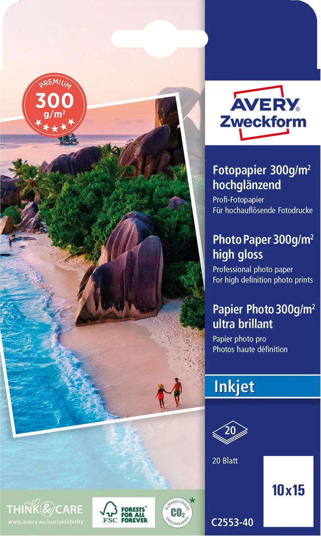 avery-zweckform-c2553-40-premium-inkjet-fotopapier-10x15-cm-300-g-m-hochgl-nzend image 1